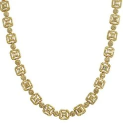 Baguette And Cluster Link CZ Iced Bling Chain -Wandr Jewelry Store baguette and cluster link cz iced bling chain hiphopbling 797229