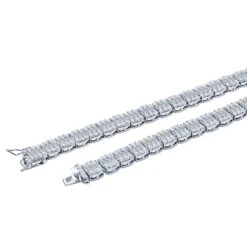 Baguette Center Link CZ Iced Out Chain .925 Sterling Silver -Wandr Jewelry Store baguette center link cz iced out chain 925 sterling silver hiphopbling 542425