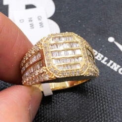 Baguette CEO Diamond Ring 2.10cttw 10K Gold -Wandr Jewelry Store baguette ceo diamond ring 210cttw 10k gold hiphopbling 496078