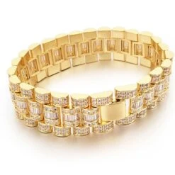 Baguette Custom President Bling Bling Bracelet 9 Baguette Custom President Bling Bling Bracelet -Wandr Jewelry Store baguette custom president bling bling bracelet hiphopbling 840720