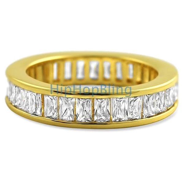 Baguette Eternity CZ Bling Bling Ring Gold 1 Baguette Eternity CZ Bling Bling Ring Gold