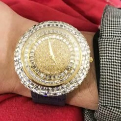 Baguette Ice Orbit Gold Bling Bling Watch Blue 6 Baguette Ice Orbit Gold Bling Bling Watch Blue -Wandr Jewelry Store baguette ice orbit gold bling bling watch blue hiphopbling 397041