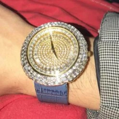 Baguette Ice Orbit Gold Bling Bling Watch Blue 7 Baguette Ice Orbit Gold Bling Bling Watch Blue -Wandr Jewelry Store baguette ice orbit gold bling bling watch blue hiphopbling 604042