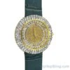 Baguette Ice Orbit Gold Bling Bling Watch Blue