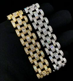 Baguette Jubilee CZ Iced Out Hip Hop Bling Bracelet