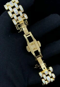 Baguette Jubilee CZ Iced Out Hip Hop Bling Bracelet -Wandr Jewelry Store baguette jubilee cz iced out hip hop bling bracelet hiphopbling 680879