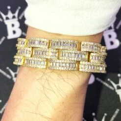 Baguette Jubilee VVS Iced Out Hip Hop Bracelet -Wandr Jewelry Store baguette jubilee vvs iced out hip hop bracelet hiphopbling 945530