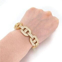 Baguette Mariner CZ Bling Bling Bracelet -Wandr Jewelry Store baguette mariner cz bling bling bracelet hiphopbling 679128