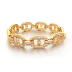 Baguette Mariner CZ Bling Bling Bracelet -Wandr Jewelry Store baguette mariner cz bling bling bracelet hiphopbling 679631