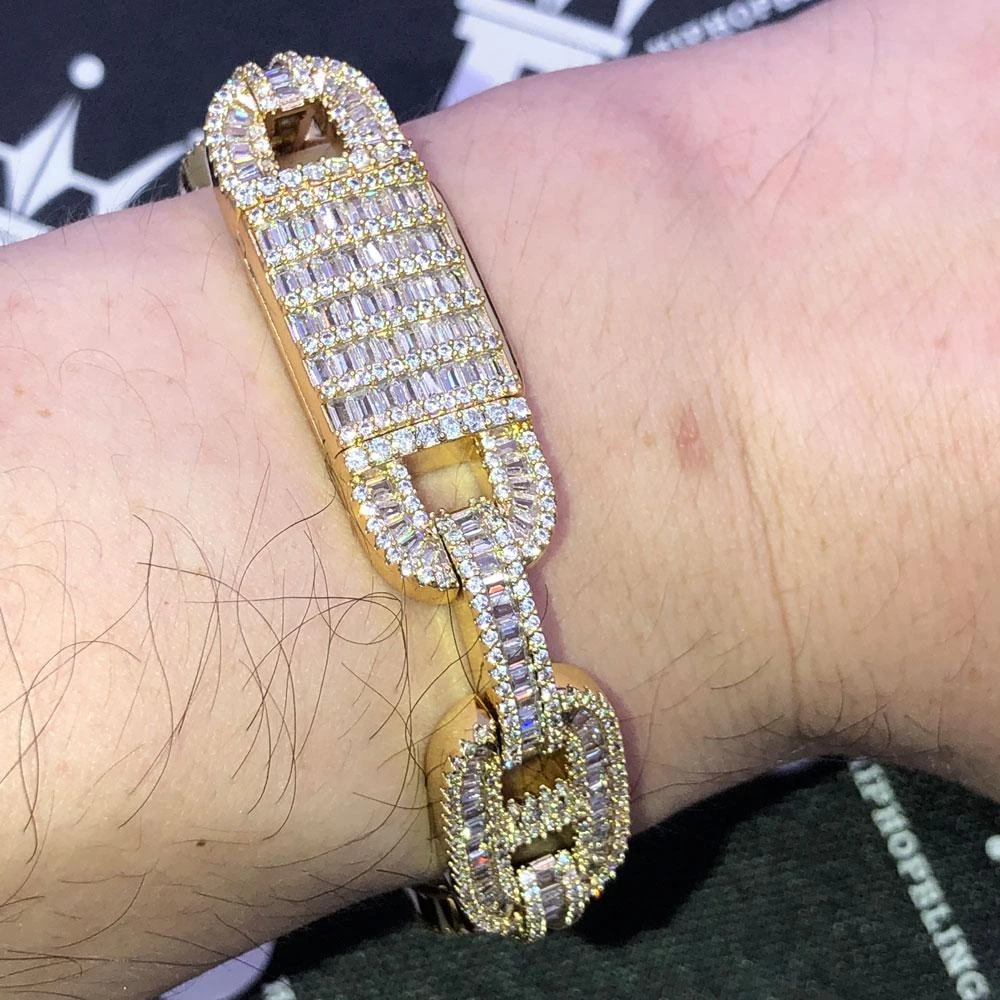 Baguette Mariner Iced Out Hip Hop Bracelet 2 Baguette Mariner Iced Out Hip Hop Bracelet - Image 2