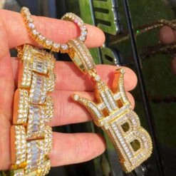 Baguette Oyster Bling Bling CZ Iced Out Chain -Wandr Jewelry Store baguette oyster bling bling cz iced out chain hiphopbling 651931