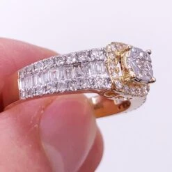 Baguette Solitaire Diamond Ring 1.37cttw 10K Yellow Gold