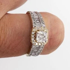 Baguette Solitaire Diamond Ring 1.37cttw 10K Yellow Gold -Wandr Jewelry Store baguette solitaire diamond ring 137cttw 10k yellow gold hiphopbling 844695