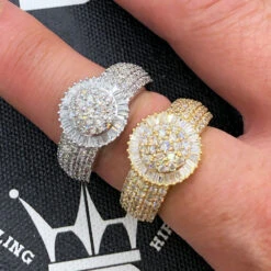Baguette Sunburst Diamond Ring 2.18cttw 10K Gold