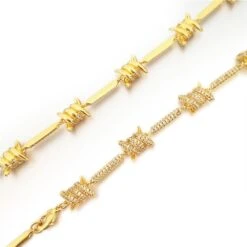 Barb Wire Link CZ Iced Out Chain Bling -Wandr Jewelry Store barb wire link cz iced out chain bling hiphopbling 311429