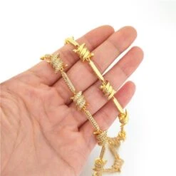 Barb Wire Link CZ Iced Out Chain Bling -Wandr Jewelry Store barb wire link cz iced out chain bling hiphopbling 697430
