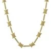 Barb Wire Link CZ Iced Out Chain Bling