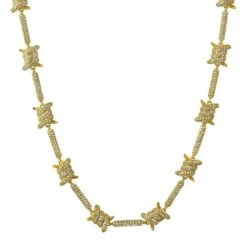Barb Wire Link CZ Iced Out Chain Bling