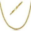 Basket Weave IP Gold Stainless Steel Chain Necklace4MM