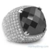 Black Rose Cut CZ Rhodium Bling Bling Ring