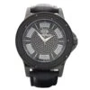 Black Super Techno Watch .10ct Real Diamonds Leather
