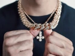 Bling Bling Cuban Chain 12MM WideWhite / Yellow Gold