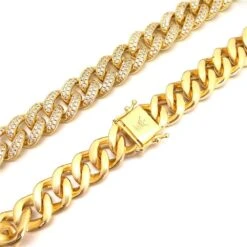 Bling Bling Cuban Chain 12MM WideWhite / Yellow Gold -Wandr Jewelry Store bling bling cuban chain 12mm wide white yellow gold hiphopbling 387977