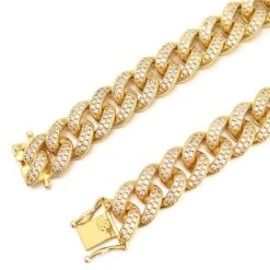 Bling Bling Cuban Chain 12MM WideWhite / Yellow Gold -Wandr Jewelry Store bling bling cuban chain 12mm wide white yellow gold hiphopbling 747288
