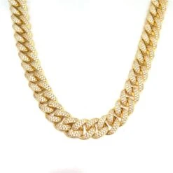 Bling Bling Cuban Chain 12MM WideWhite / Yellow Gold -Wandr Jewelry Store bling bling cuban chain 12mm wide white yellow gold hiphopbling 801045