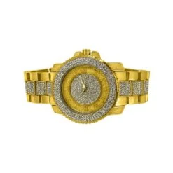 Bling Bling Gold Hip Hop Watch Bracelet Set