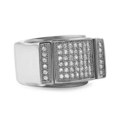 Bling Bling Ring CZ Micro Pave Iced Out Ring Steel