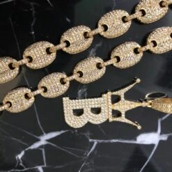 Bubble Link Mariner Bling Bling Gold CZ Chain -Wandr Jewelry Store bubble link mariner bling bling gold cz chain hiphopbling 873312