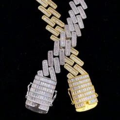Channel Baguette Cuban Link Hip Hop Bling Bling Bracelet -Wandr Jewelry Store channel baguette cuban link hip hop bling bling bracelet white gold 7 hiphopbling 603506