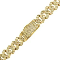 Chunky Baguette Cuban Link CZ Iced Out Hip Hop Bracelet