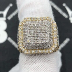 Chunky Layered Cushion 4.95cttw Diamond Ring 10K Yellow Gold -Wandr Jewelry Store chunky layered cushion 495cttw diamond ring 10k yellow gold hiphopbling 214375