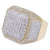 Chunky Layered Cushion 4.95cttw Diamond Ring 10K Yellow Gold