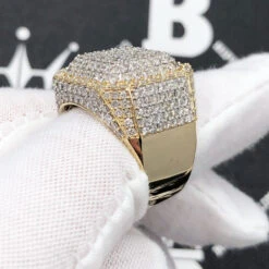 Chunky Layered Cushion 4.95cttw Diamond Ring 10K Yellow Gold -Wandr Jewelry Store chunky layered cushion 495cttw diamond ring 10k yellow gold hiphopbling 530488
