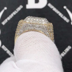 Chunky Layered Cushion 4.95cttw Diamond Ring 10K Yellow Gold -Wandr Jewelry Store chunky layered cushion 495cttw diamond ring 10k yellow gold hiphopbling 751268