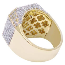 Chunky Layered Cushion 4.95cttw Diamond Ring 10K Yellow Gold -Wandr Jewelry Store chunky layered cushion 495cttw diamond ring 10k yellow gold hiphopbling 869977