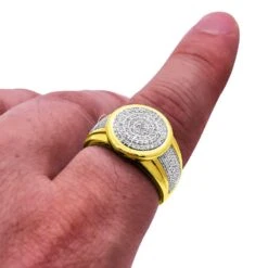 Circle .36cttw Diamond 10K Yellow Gold Ring