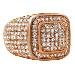 Classy Rose Gold CZ Bling Bling Ring