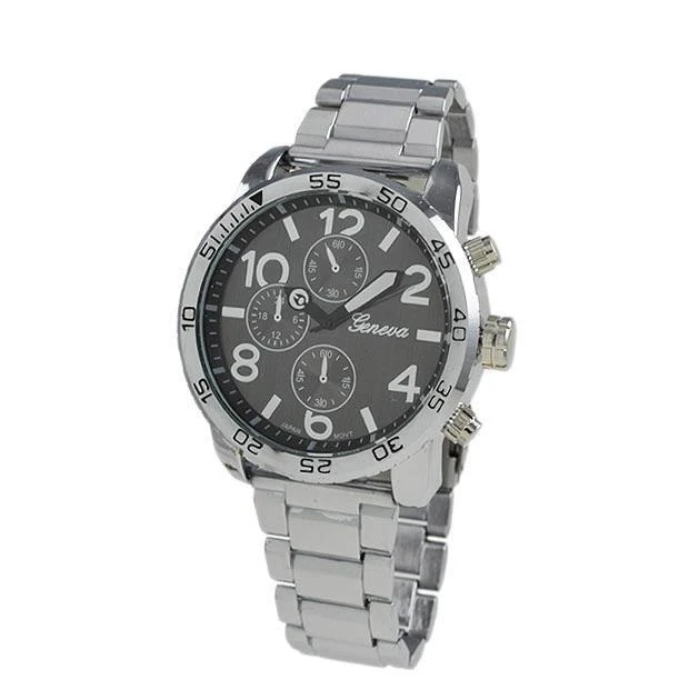 Clean Black Dial Silver Metal Band Watch 1 Clean Black Dial Silver Metal Band Watch