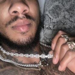 Cluster Baguette Moissanite Iced Out Chain .925 Sterling Silver -Wandr Jewelry Store cluster baguette moissanite iced out chain 925 sterling silver hiphopbling 965168