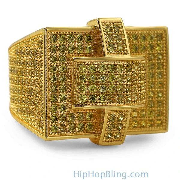 Cross Iced Out Lemonade CZ Bling Bling Ring 1 Cross Iced Out Lemonade CZ Bling Bling Ring