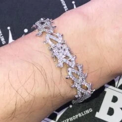 Crown Of Thorns VVS CZ Iced Out Hip Hop Bracelet -Wandr Jewelry Store crown of thorns vvs cz iced out hip hop bracelet hiphopbling 485487