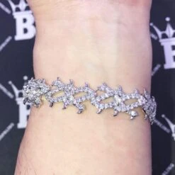 Crown Of Thorns VVS CZ Iced Out Hip Hop Bracelet -Wandr Jewelry Store crown of thorns vvs cz iced out hip hop bracelet white gold 8 hiphopbling 643691