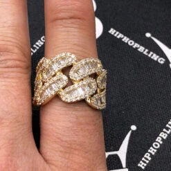 Cuban Baguette Diamond Ring 2.50cttw 10K Gold -Wandr Jewelry Store cuban baguette diamond ring 250cttw 10k gold hiphopbling 170378