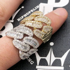 Cuban Baguette Diamond Ring 2.50cttw 10K Gold -Wandr Jewelry Store cuban baguette diamond ring 250cttw 10k gold hiphopbling 667252