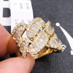 Cuban Baguette Diamond Ring 2.50cttw 10K Gold -Wandr Jewelry Store cuban baguette diamond ring 250cttw 10k gold hiphopbling 759441