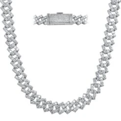 Cuban Box Link CZ Hip Hop Iced Out Bling Chain -Wandr Jewelry Store cuban box link cz hip hop iced out bling chain white gold 13mm 20 hiphopbling 214886